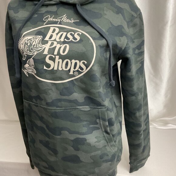 Bass Pro Shops Camouflage Hoodie XS Johnny Morris Logo Cotton Blend Unisex - Picture 4 of 9